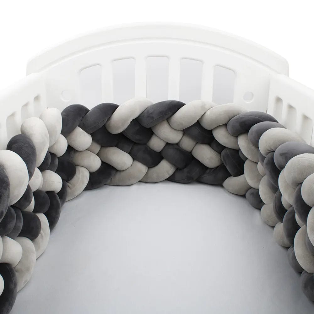 Noir / Gris Méga Tresse de Lit Nourrisson