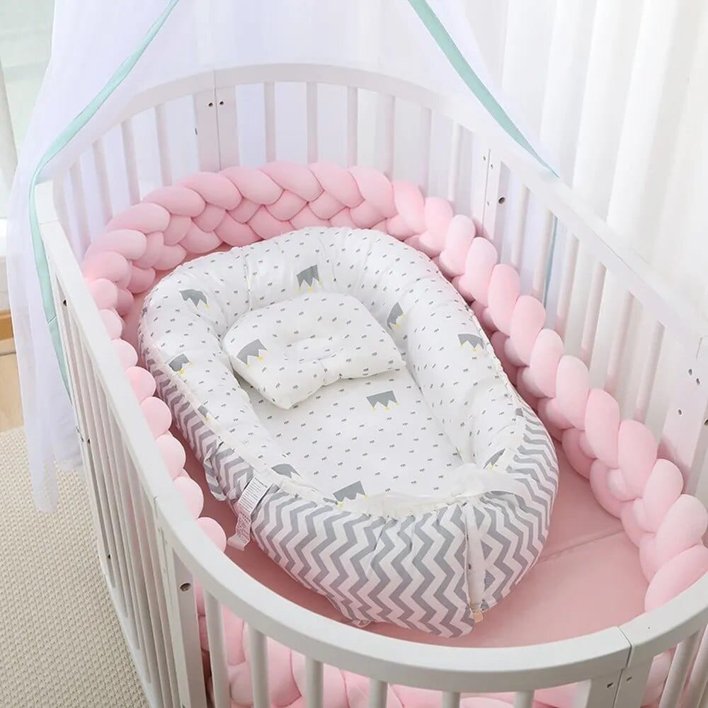 Réducteur Lit Bébé Cocon Nid D'Ange 100% Coton – Doux, Respirant & Portable – Parfait Pour Nouveau-né Fille Ou Garçon