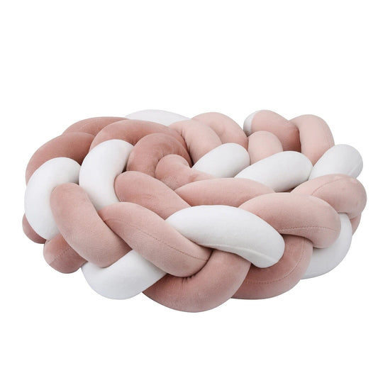 Vieux Rose/Blanc / 100 cm Tour de Lit Tressé Berceaux Bébé