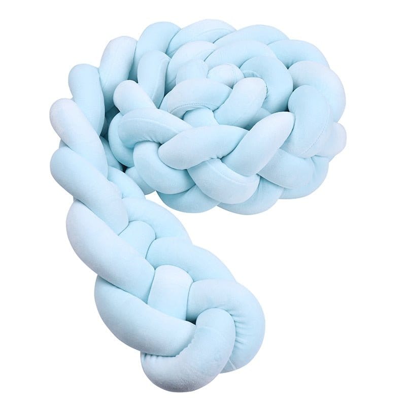 Bleu / 100 cm Tour de Lit Tressé Bleu