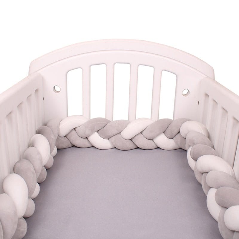Blanc/ Gris / 100 cm Tresse de Lit Bébé