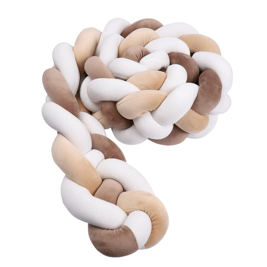 Blanc/ Marron / 100 cm Tresse de Lit Epaisse