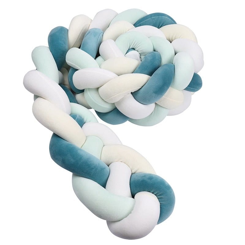 Blanc/Beige/Bleu / 100 cm Tresse de Lit Garçon
