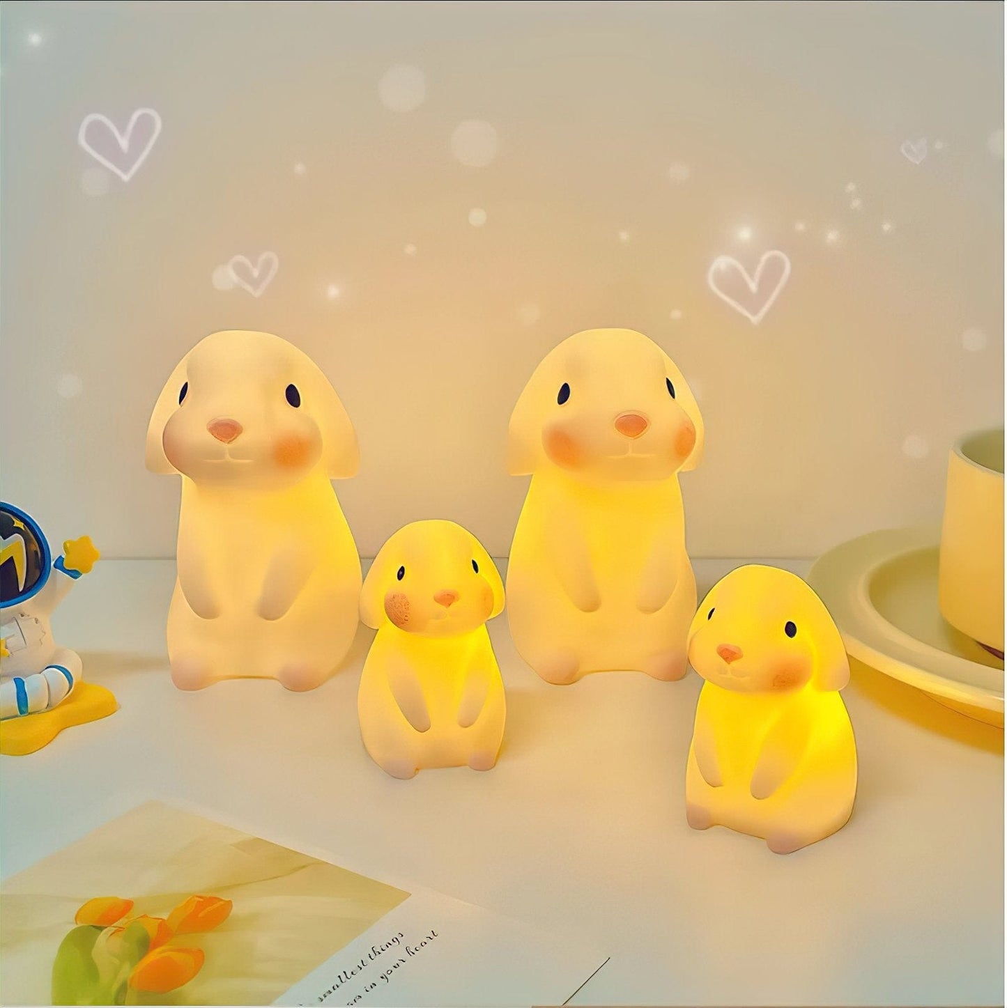 7.5cm x 11cm Veilleuse Lapin