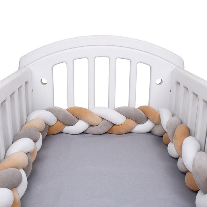 Tresse de lit beige blanc & gris 180cm